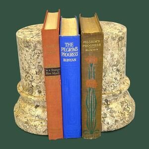 Polished Coquina Stone Fossil Bookends | Carved Natural Shell Display